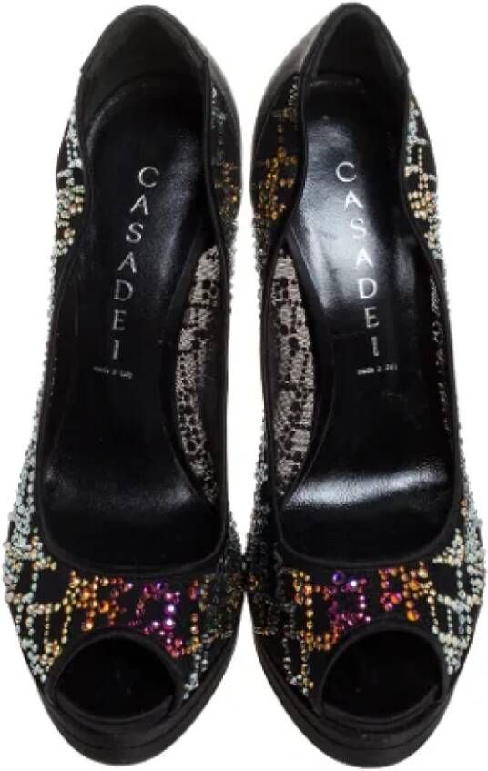 Casadei Pre-owned Fabric heels Black Dames
