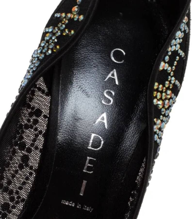 Casadei Pre-owned Fabric heels Black Dames