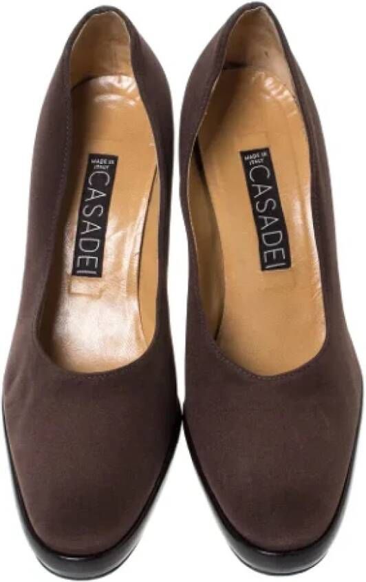 Casadei Pre-owned Fabric heels Brown Dames