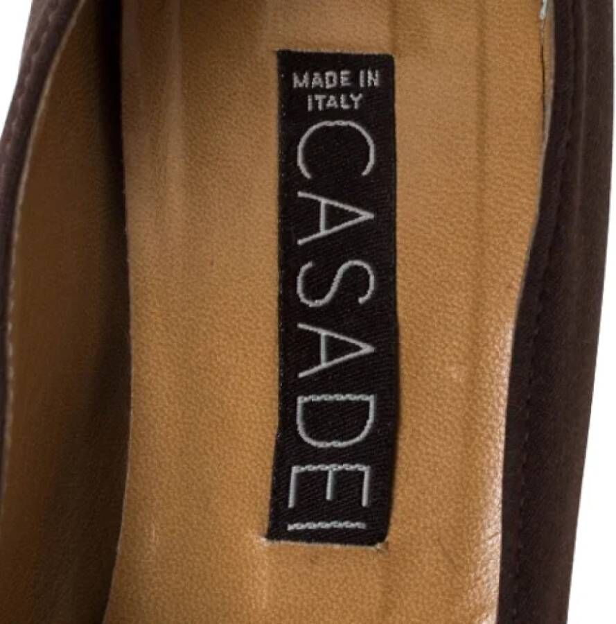 Casadei Pre-owned Fabric heels Brown Dames