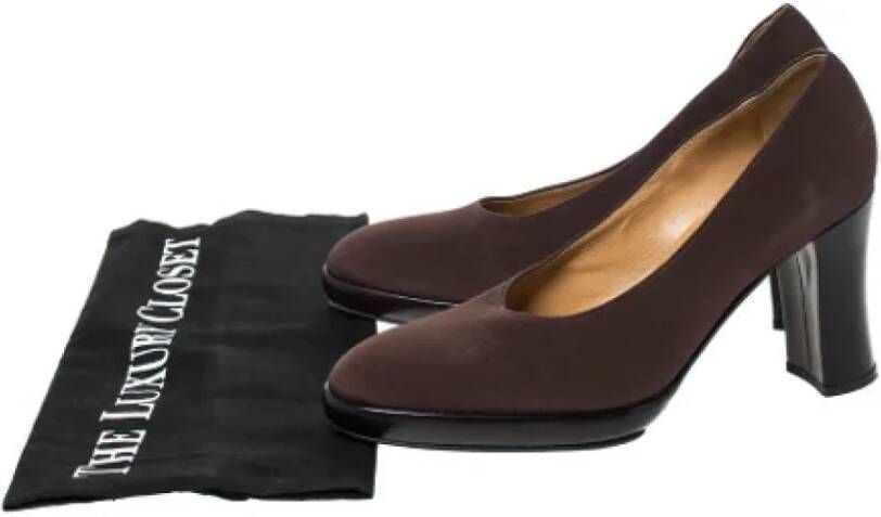 Casadei Pre-owned Fabric heels Brown Dames