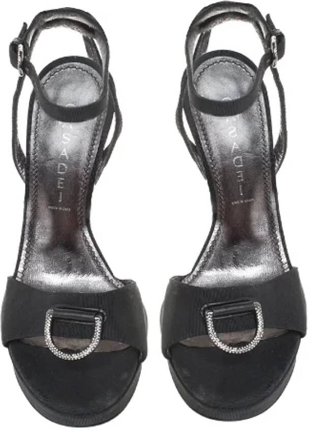 Casadei Pre-owned Fabric sandals Black Dames