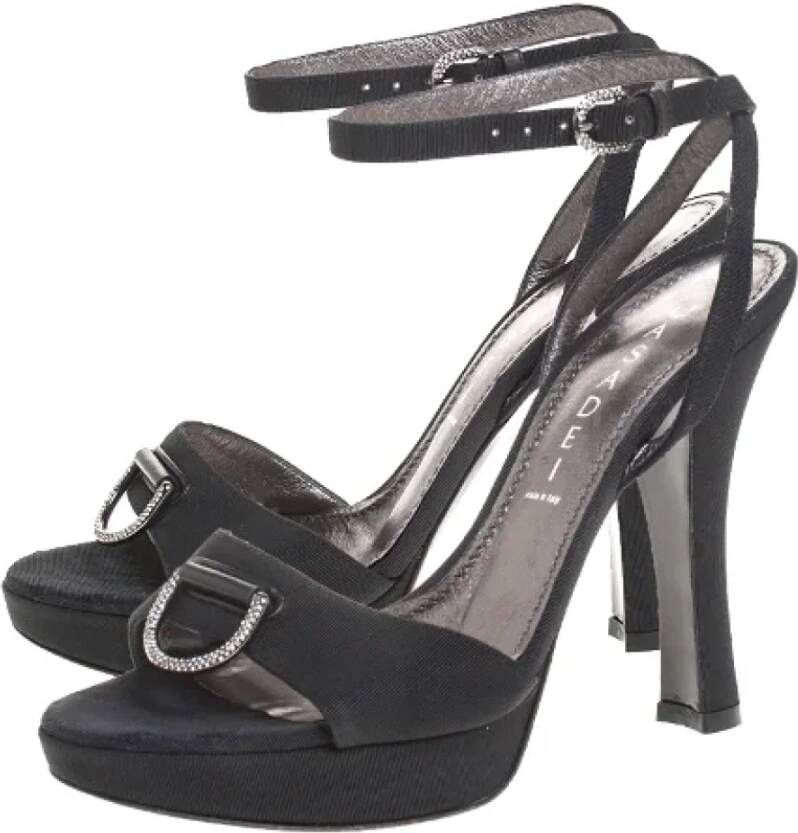 Casadei Pre-owned Fabric sandals Black Dames