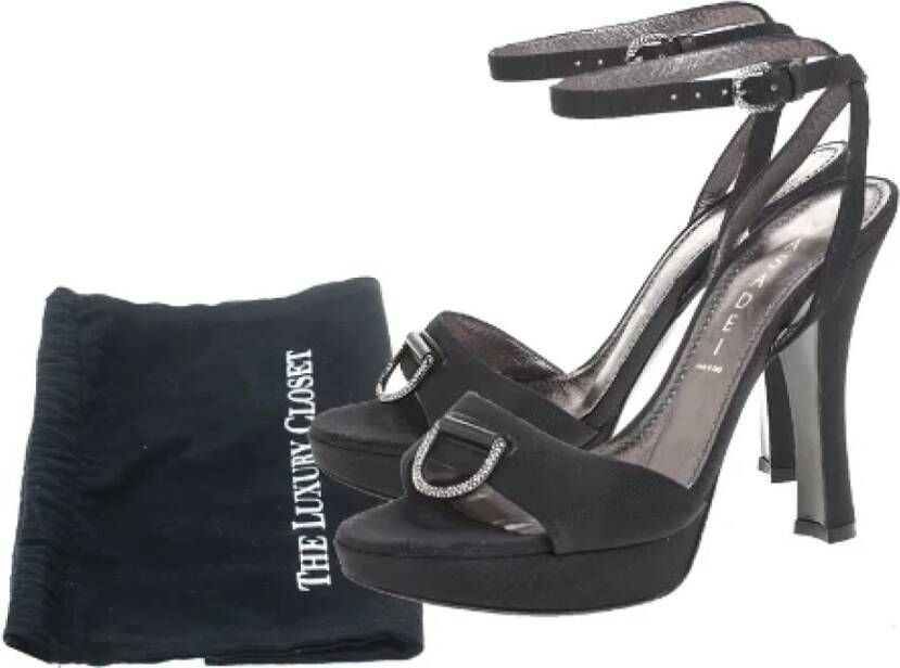 Casadei Pre-owned Fabric sandals Black Dames