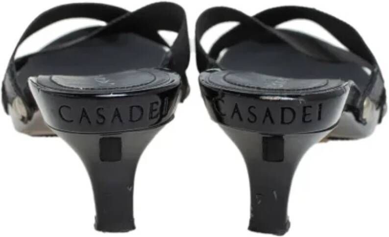 Casadei Pre-owned Fabric sandals Black Dames