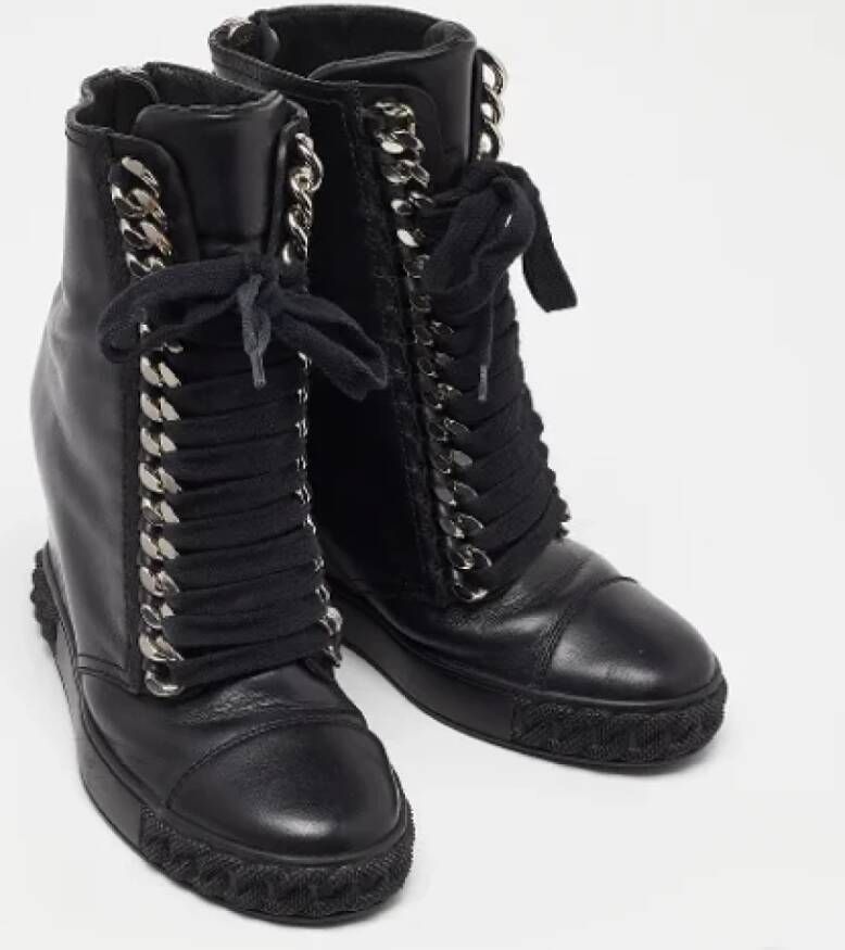 Casadei Pre-owned Leather boots Black Dames