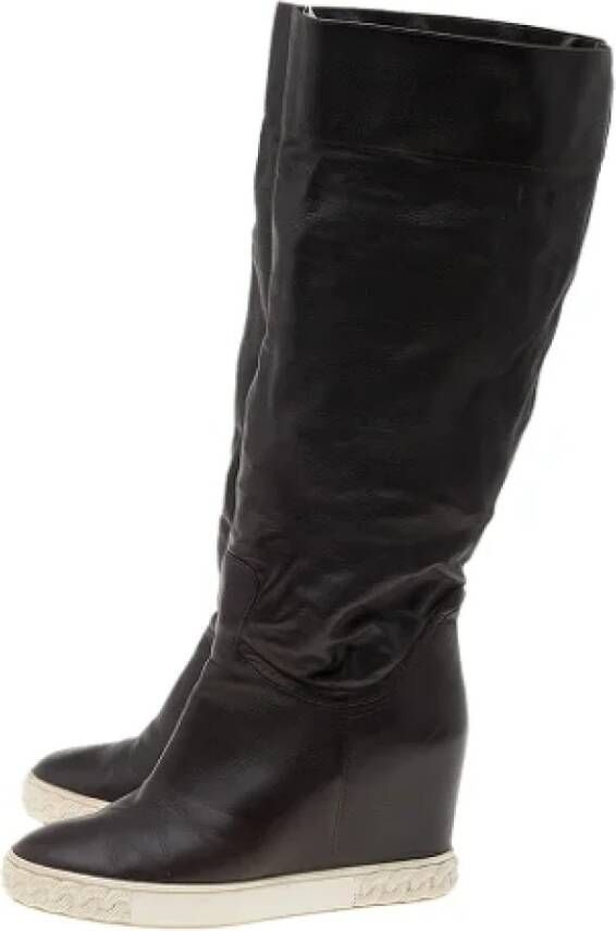 Casadei Pre-owned Leather boots Brown Dames