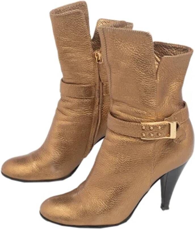 Casadei Pre-owned Leather boots Yellow Dames