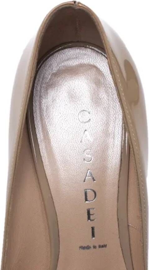 Casadei Pre-owned Leather heels Beige Dames