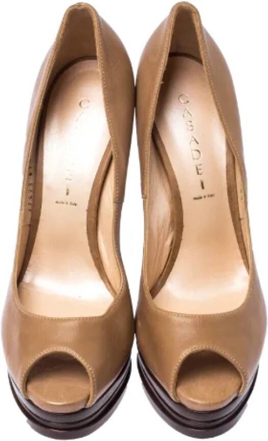 Casadei Pre-owned Leather heels Beige Dames