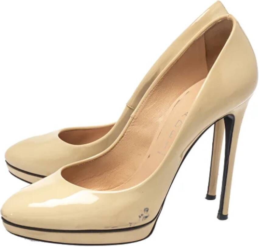 Casadei Pre-owned Leather heels Beige Dames