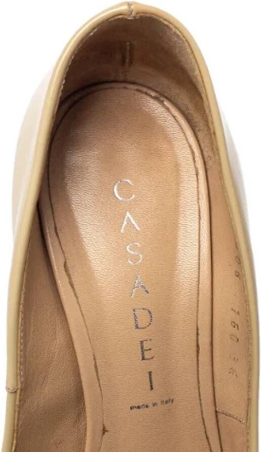 Casadei Pre-owned Leather heels Beige Dames