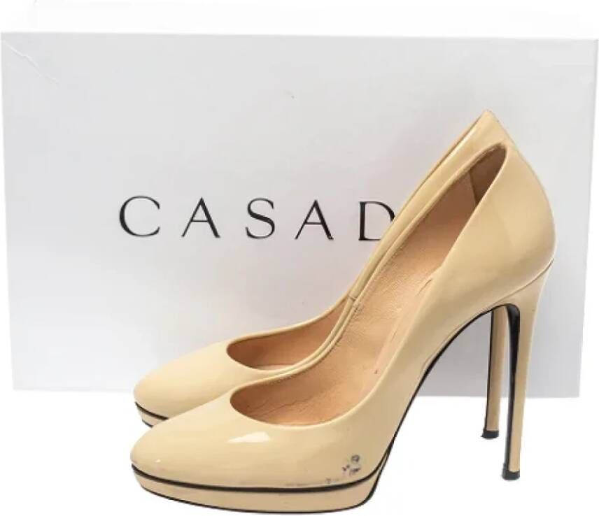 Casadei Pre-owned Leather heels Beige Dames