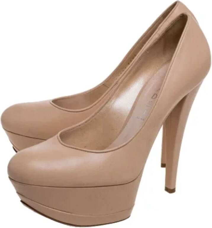 Casadei Pre-owned Leather heels Beige Dames