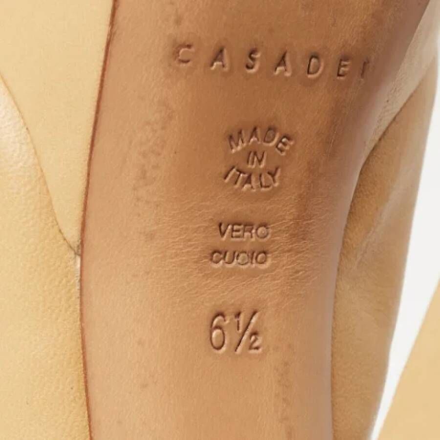 Casadei Pre-owned Leather heels Beige Dames