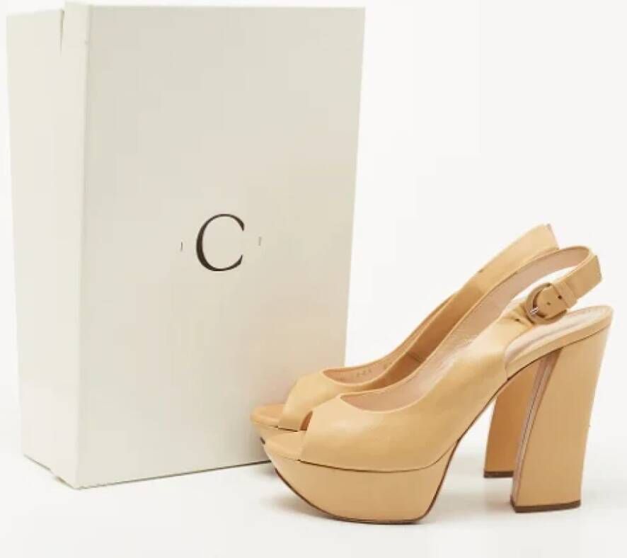 Casadei Pre-owned Leather heels Beige Dames