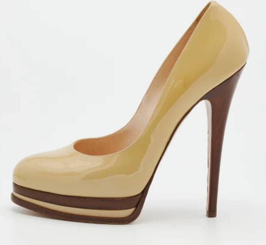 Casadei Pre-owned Leather heels Beige Dames