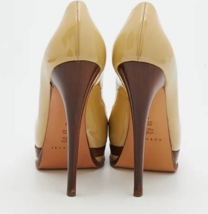 Casadei Pre-owned Leather heels Beige Dames