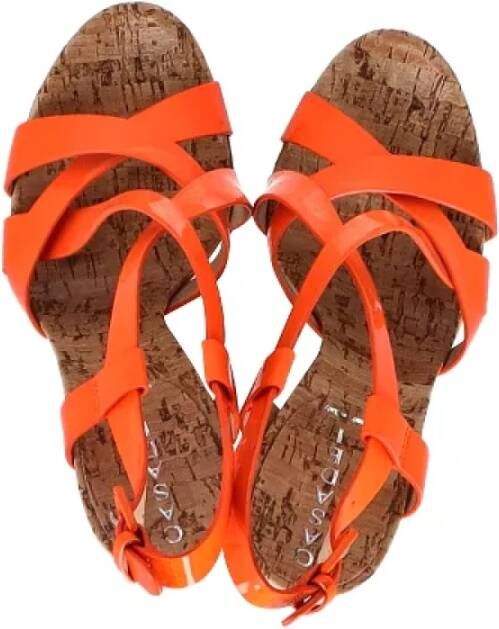 Casadei Pre-owned Leather heels Orange Dames