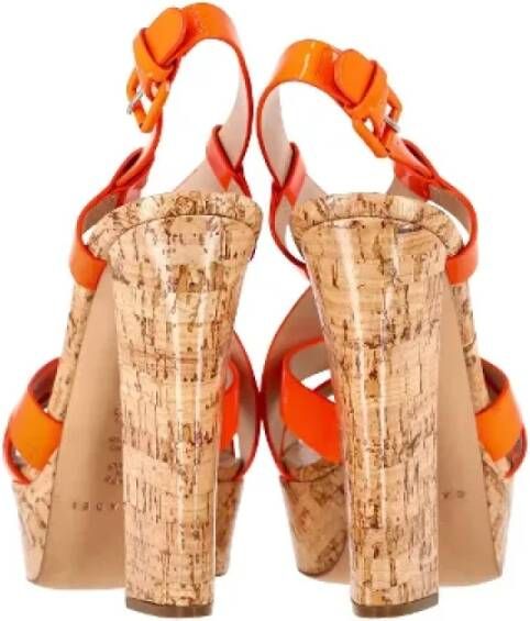 Casadei Pre-owned Leather heels Orange Dames