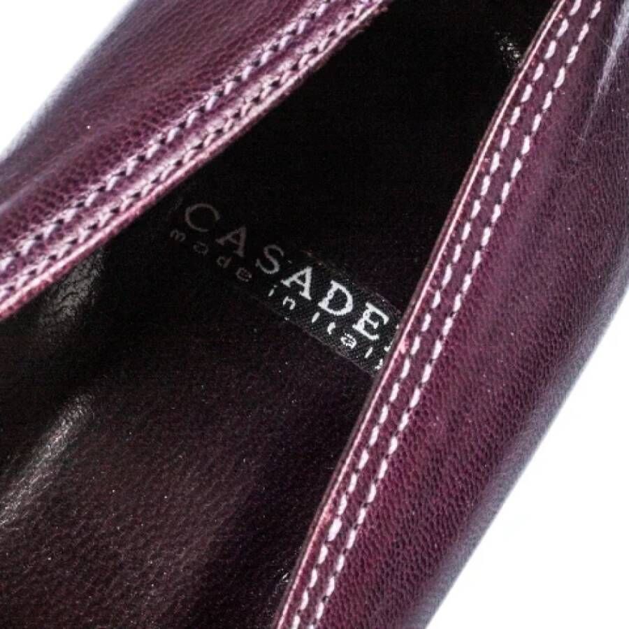 Casadei Pre-owned Leather heels Purple Dames