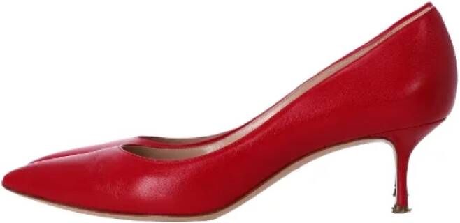 Casadei Pre-owned Leather heels Red Dames