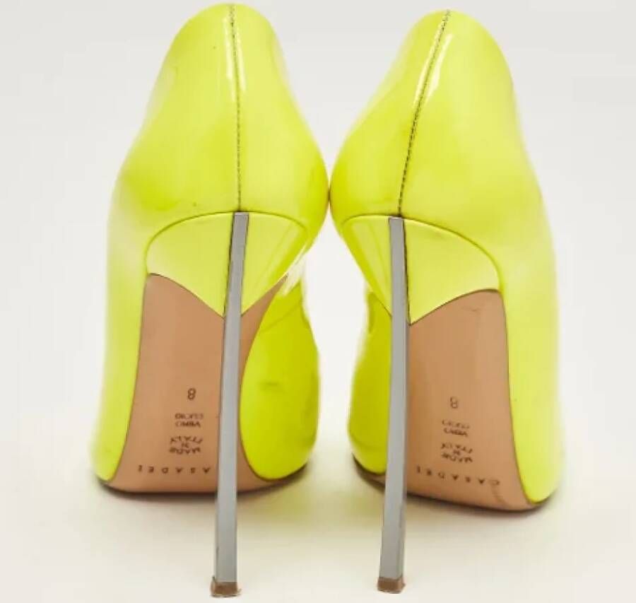 Casadei Pre-owned Leather heels Yellow Dames