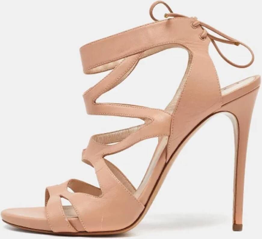 Casadei Pre-owned Leather sandals Beige Dames