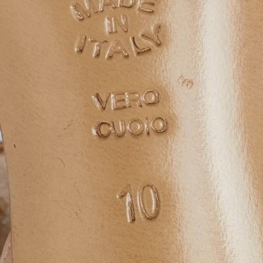 Casadei Pre-owned Leather sandals Beige Dames