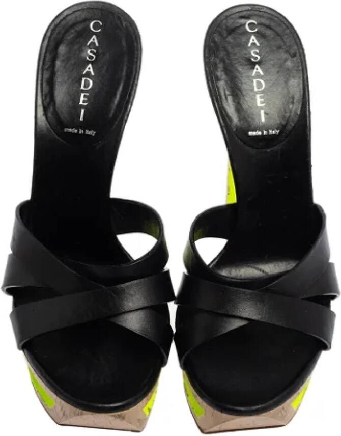 Casadei Pre-owned Leather sandals Black Dames