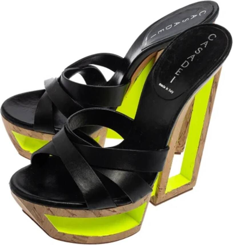 Casadei Pre-owned Leather sandals Black Dames