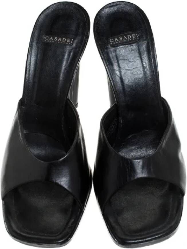 Casadei Pre-owned Leather sandals Black Dames