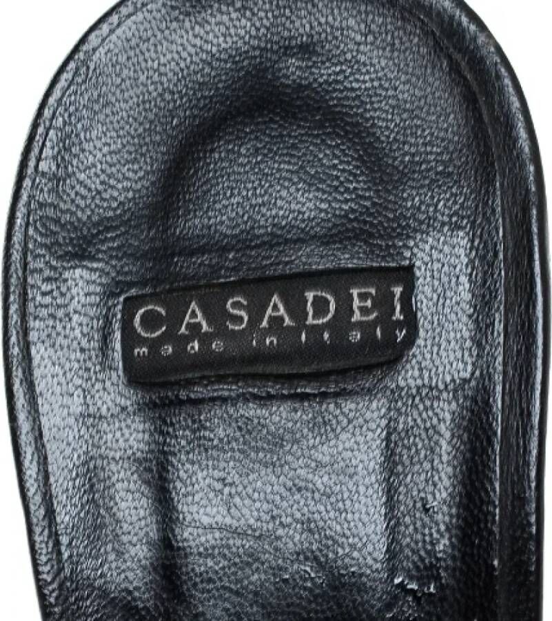 Casadei Pre-owned Leather sandals Black Dames