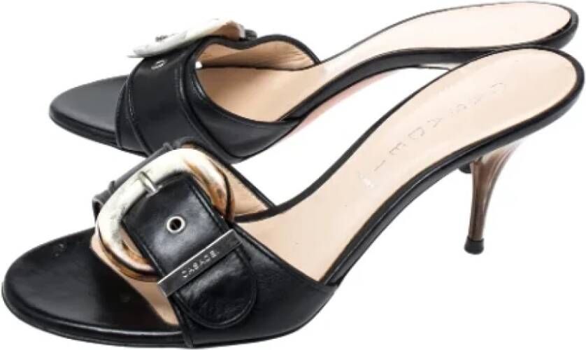 Casadei Pre-owned Leather sandals Black Dames