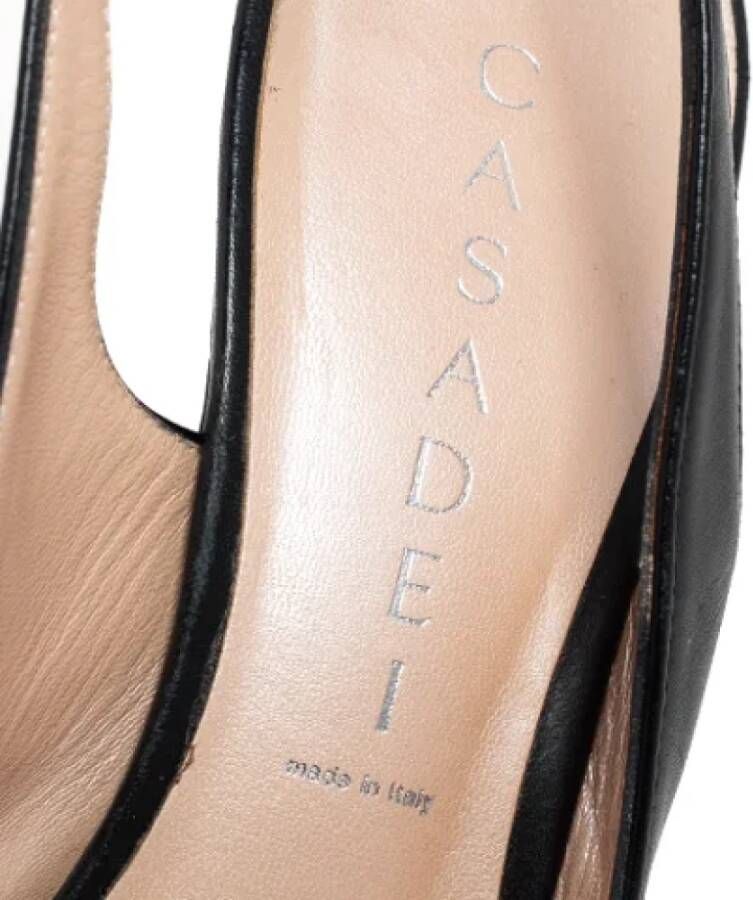 Casadei Pre-owned Leather sandals Black Dames