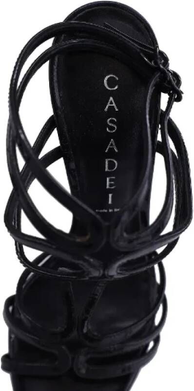 Casadei Pre-owned Leather sandals Black Dames