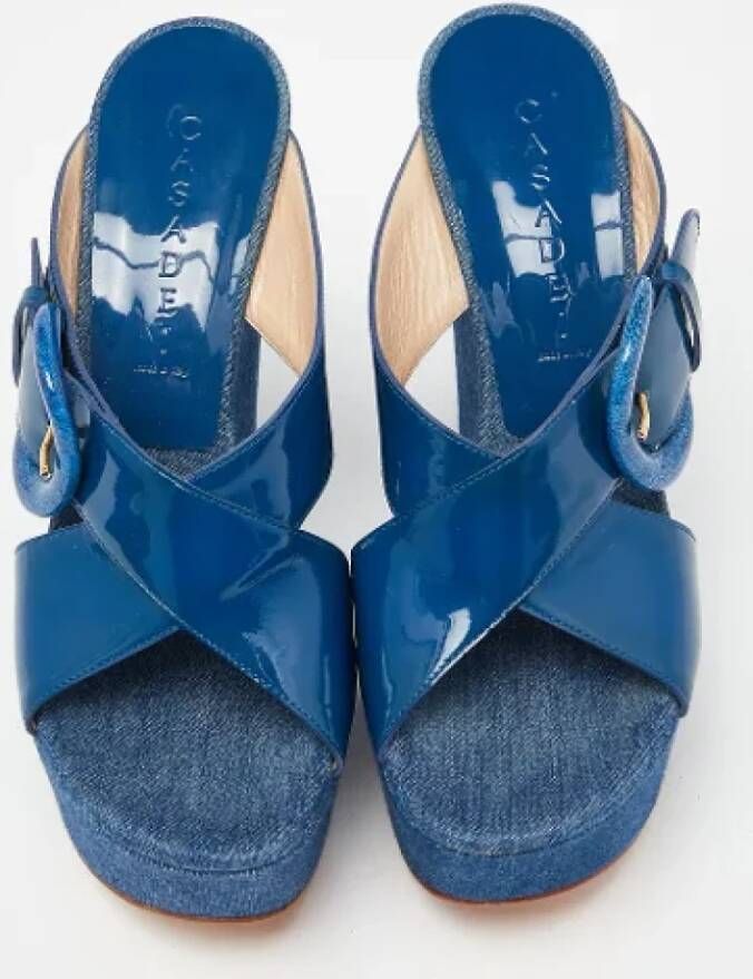 Casadei Pre-owned Leather sandals Blue Dames