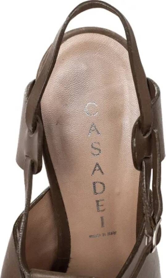 Casadei Pre-owned Leather sandals Brown Dames