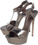Casadei Pre-owned Leather sandals Gray Dames - Thumbnail 3