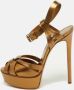 Casadei Pre-owned Leather sandals Gray Dames - Thumbnail 2