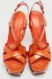 Casadei Pre-owned Leather sandals Orange Dames - Thumbnail 3