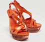 Casadei Pre-owned Leather sandals Orange Dames - Thumbnail 4