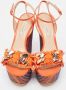 Casadei Pre-owned Leather sandals Orange Dames - Thumbnail 3