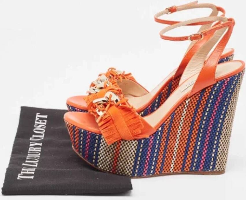 Casadei Pre-owned Leather sandals Orange Dames