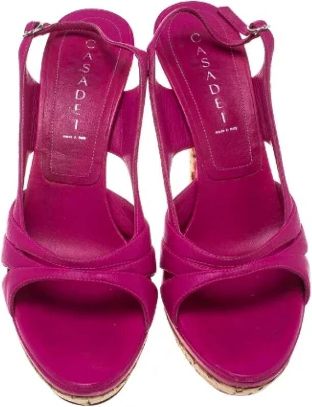 Casadei Pre-owned Leather sandals Pink Dames