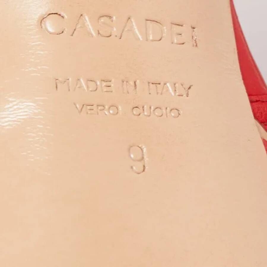 Casadei Pre-owned Leather sandals Red Dames