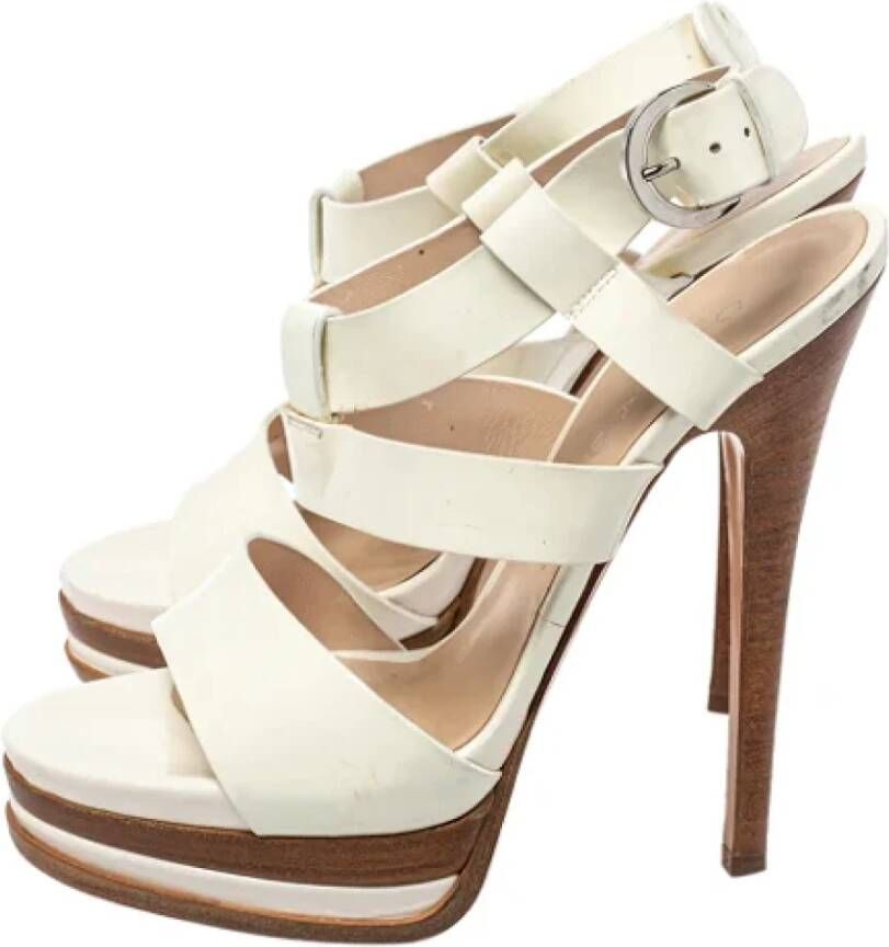 Casadei Pre-owned Leather sandals White Dames