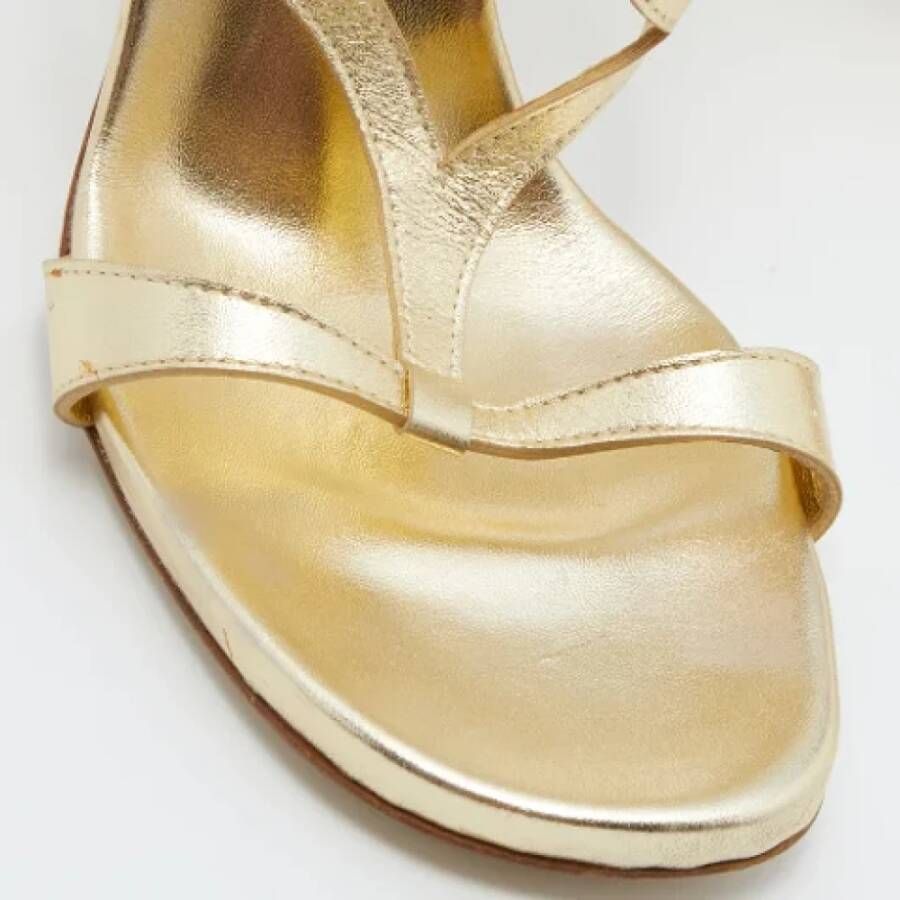 Casadei Pre-owned Leather sandals Yellow Dames