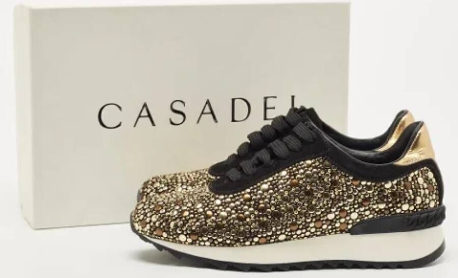 Casadei Pre-owned Leather sneakers Black Dames