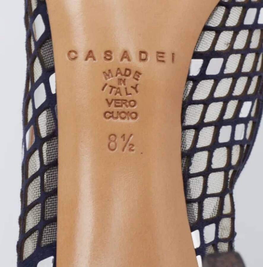 Casadei Pre-owned Mesh heels Blue Dames